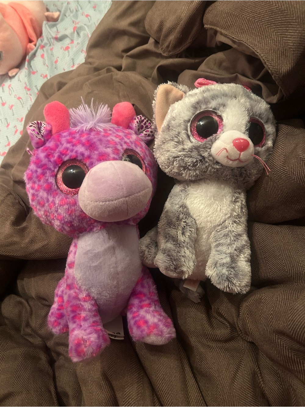 Plush Pink & Gray Small Pets Plush Toy Duo